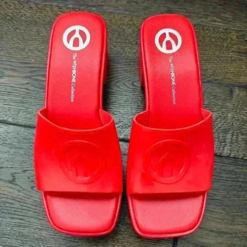 WISHBONE - Leslie Heeled Mules -  Red